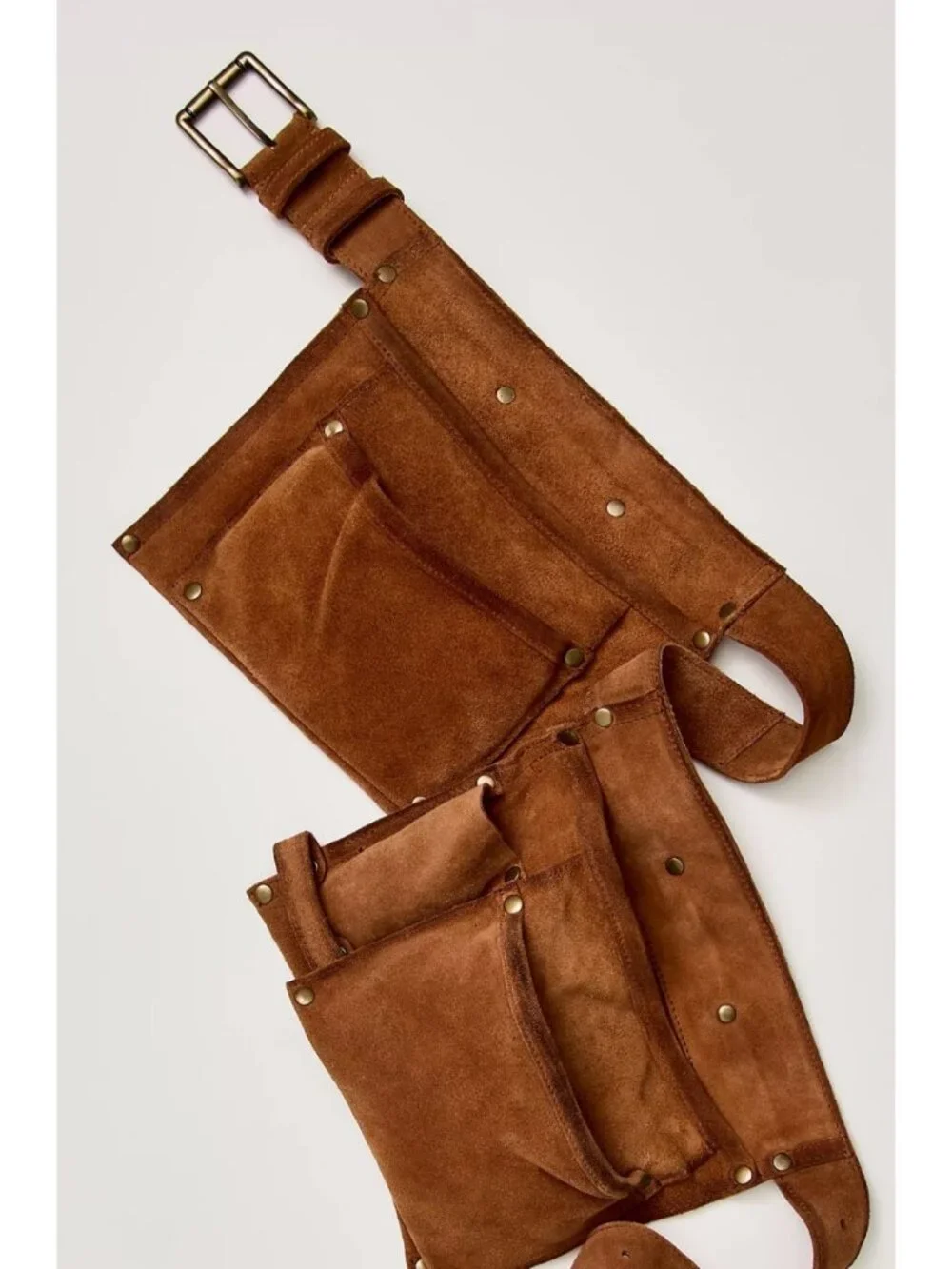 NWT Free People Crew Cargo Pocket Belt Suede Brown M/L
